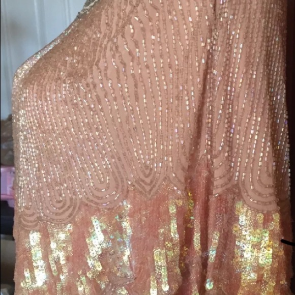GORGEOUS Jill Stuart 💯% silk iridescent bead cape - Picture 2 of 6